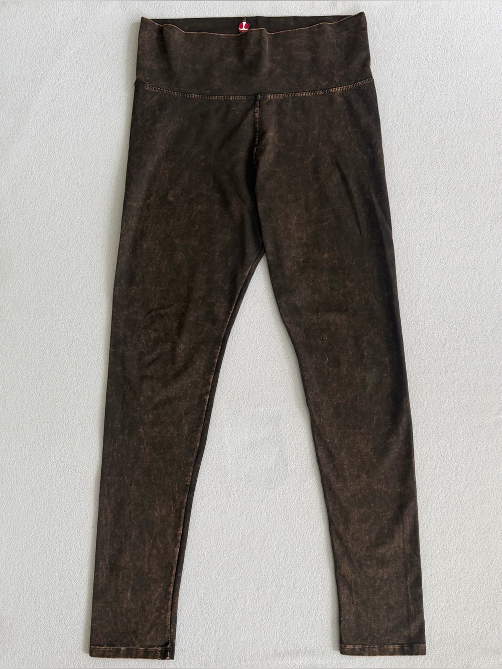 T Party Yoga Leggings High Waist Mineral Wash Large Women’s Brown